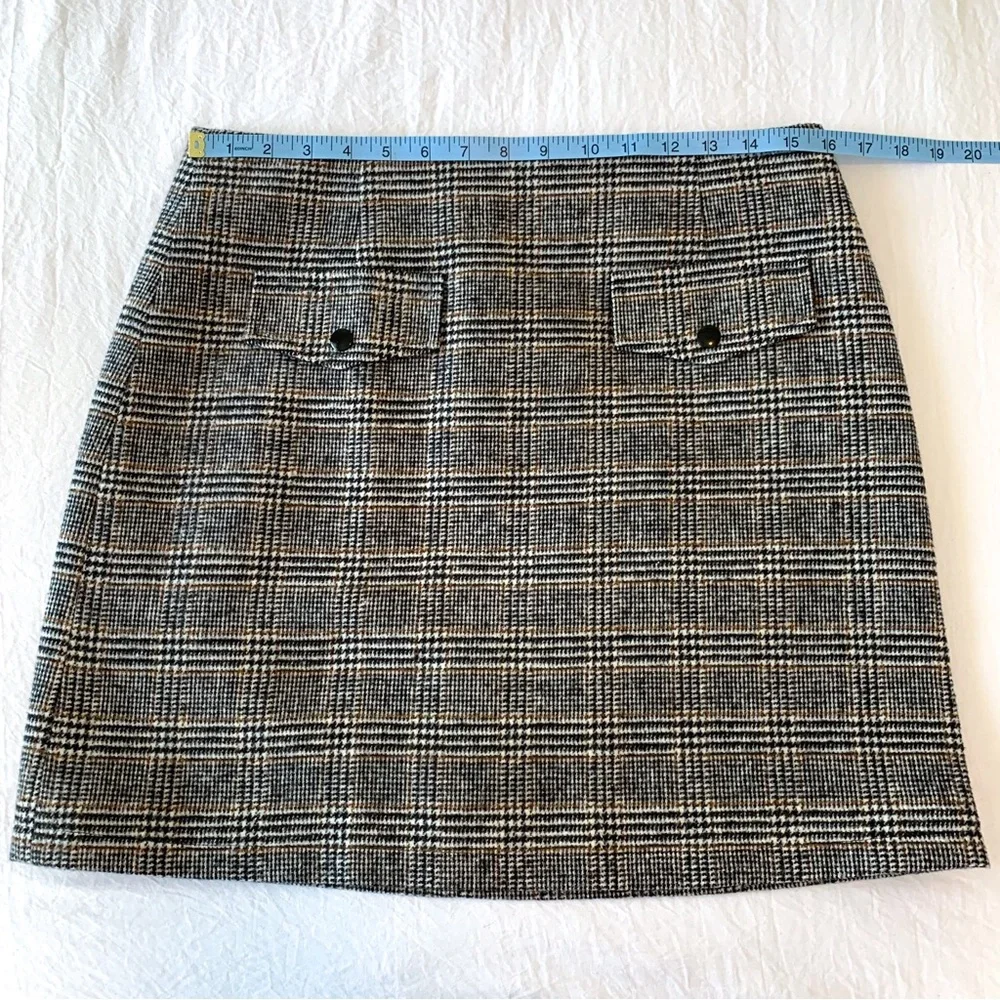 Plaid miniskirt Molly Bracken Lili Sidonio retro black white & brown size large